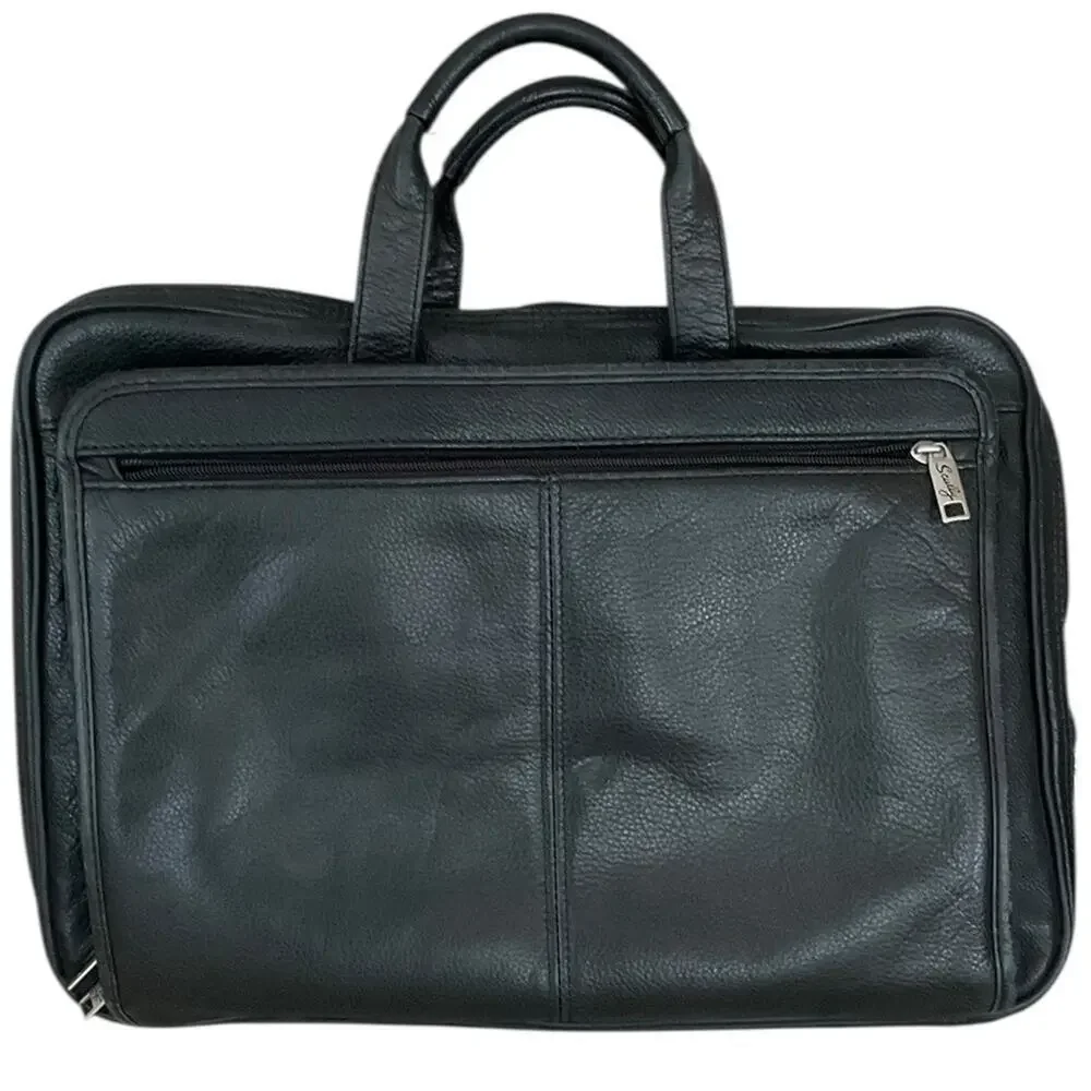 Scully Men's Black Leather Laptop Bag